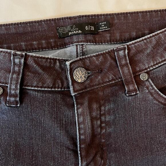 Prana NEW Womens Skinny Jeans sz 6/28 Low Rise Denim Pants Peacock Coloring Gray - Picture 2 of 7